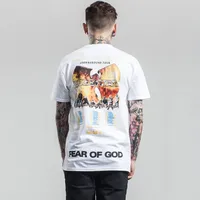 Hip Hop WU-TANG CLAN T-Shirt Tanrıların Korkusu Erkekler Retro Distressed Tee Shirt Tasarım Grafik Kısa Kolsuz Tees Beyaz Siyah LHG0318