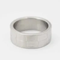Kariertes Muster Silber Farbe Männer Verlobungsringe Bands Günstige Edelstahl Schmuck Ring Größe 8,5 9,5 10 10,5 11 12
