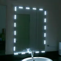 Großhandel - 5ft / 10ft 12V LED-weiße Dressingspiegel Beleuchtung String Kit Kosmetische Make-up Eitelkeit Spiegellicht mit Dimmer Power