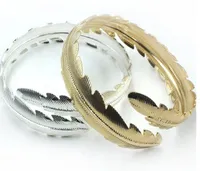 Braceletes para as Mulheres New Fashion Bangle Ampla Cuff Inaugurado ouro metal banhado a ouro 18K Folha Pulseira Abrir Cuff muito Pulseiras Bangle