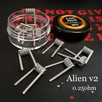 Alien V2.0 Cewki Drut 0,25ohm 0.4mm * 3 + 0,25 mm 316L Ze stali nierdzewnej Fala Flat Clapton Purpade Wrap Prebuilt przewody do RDA Vape