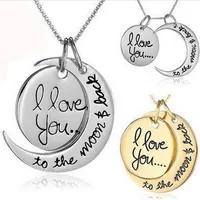 pendant necklaces words for women colar jewelry lady friendship jewelry necklaces moon sun mother dad for girlfriend boyfriend grandma