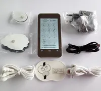 Terapia eléctrica del pulso de la pantalla táctil LCD de 2 canales TENS EMS Massager, 12 modos Terapia magnética electrónica mini de la acupuntura electrónica de DHL