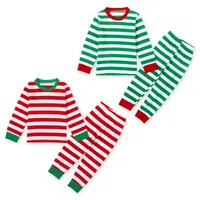 Çocuk Noel Pijama Setleri Bebek Çocuk Boys Kız Çizgili Gecelikler Pijama Takımı Pijama bebek giyim setleri