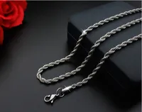 5pcs / lot Argent Couleur 2mm * 50cm corde chaîne collier Chaînes en acier inoxydable pour les matériaux de fabrication de bijoux bricolage