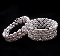 Braccialetto di cristallo di alta qualità elastico braccialetto di perle braccialetti di nozze Bridal gioielli strass Bangle per le donne braccialetti di partito