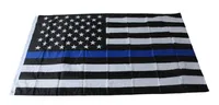 4 أنواع 90 * 150cm وأعلام BlueLine USA الشرطة 3X5 القدم رقيقة الخط الازرق USA العلم الأسود، الأبيض والأزرق العلم الأميركي مع الحلقات النحاس
