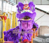 Adulto leão dança 2 jogadores mascote traje lã folk chinês folk festa de halloween festa natal ano novo ornamen kungfu conjunto de parada tradicional china