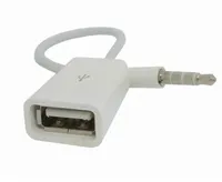 Varm 3,5 mm Male AUX Audio Plug Jack till USB 2.0 Kvinna Converter Adapter Data Cable Car Audio Cord