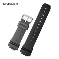 Jawoder Watchband 26mm 블랙 실리콘 고무 시계 밴드 스트랩 스테인레스 스틸 걸쇠 Casiog-Shock 6900 스포츠 시계 스트랩