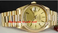 최고 품질 럭셔리 시계 118238 18238 옐로우 다이얼 스테인레스 스틸 팔찌 36mm 자동 남성 시계 시계