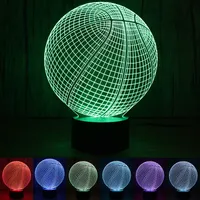 3d biurko Lampa Koszykówka Okrągły Kształt Prezent Akrylowy Noc Light LED Oświetlenie Meble Dekoracyjne Kolorowe 7 Kolor Zmień Gospodarstwo domowe