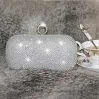 Shining Crystal Silver/Black/Gold Bridal Hand Bags 2019 Big/Small Style Fashion Ring Women Clutch Bags For Party Evenings Formal