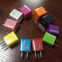 Renkli Taşınabilir USB Ev Güç Adaptörü ABD Plug Duvar Şarj akıllı telefon için, cep telefonu, android telefon 500 adet / grup