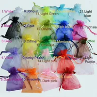 100 pz 7x9 9x12 10x15 13x18 cm borse in organza borse di imballaggio di gioielli borse per feste di nozze decorazione disegnable borse regalo sacchetti 24 colori