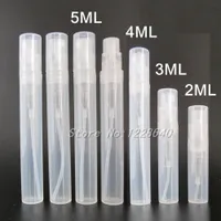 2ml 3ml 4ml 5mlの小さなプラスチック香水スプレーボトルクリアサンプルミスト噴霧器アトマイザーポンプ香水瓶