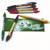 Manufacturer of custom pull advertising plastic brush lala pen rod banner pen customized korah pen and paper