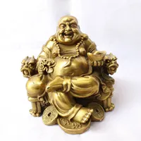 Pur chapeau chaise Sit maitreya articles d'ameublement rire Statua di Bouddha