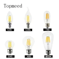ampoules LED Dimmable ampoule 4W 8W 12W 16W globe en verre haute puissance ampoule 110V 220 V 240 V rétro led bougie lampe Edison