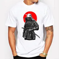 최신 망 패션 짧은 소매 Samurai Warrior Tshirt Harajuku 재미 있은 티셔츠 Hipster Oneck 멋진 탑스