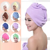 Шапочки для душа полотенце женщины Microfiber магия шапочки для душа волосы сухой сушки тюрбан обернуть полотенце шляпа Cap быстрый сухой сушилка ванна 60 * 25 см WX-T17