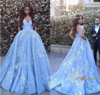 Sheer Ice Blue Lace Formell Prom Klänningar Lång 2019 Med Sexig Backless Arabic Dress Evening Wear Ärmlös Mermaid Pageant Gowns Plus Storlek