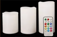 LED Candle Night Light Battery 3pcs / Set Pillar Candele elettriche Multi Function Remote Controller Colore Changable Safty per Decorare