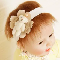 Boutique 20 stücke Mode Massiv Nette Bär mit Blume Haarbänder Tiaras Tier Neugeborene Stirnbänder Kawaii Prinzessin Headware Haarschmuck