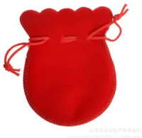 Epackfree 300Pcs Lot 5 * 5cm Rosso velluto con coulisse regalo sacchetti di gioielli sacchetti di gioielli