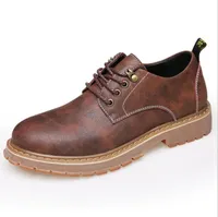 الرجال الخريف الشتاء الأحذية عارضة جلد طبيعي الرجال أحذية الكاحل الأسود الذكور أوكسفورد الأحذية الرومانية أحذية الرجال