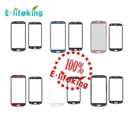 Nuovo per SAMSUNG Galaxy S3 SIII I9300 No Touch Digitizer esterno esterno schermo lente in vetro bianco / nero / rosso / blu / rosa Spedizione gratuita