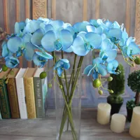 Polilla artificial mariposa orquídea flor falaenopsis refinada pantalla falsa flores de boda decoración del hogar 8 colores