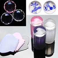 Groothandel- Clear Nail Art Jelly Stamper Stamp Scraper Set Polish Stamping Manicure Tools