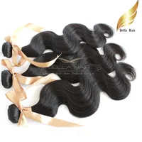 10 "-28" Peruvian Virgin Hair Weaves Weft Natural Färg HairExtensions Body Wave On Sale 3pcs / Lot Bellahair