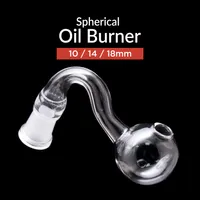 Hookahs Glass oil burner thick 10mm 14mm 18mm Male Female pyrex clear curve water pipe for smoking bongs
