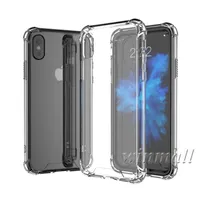 Kristallklarer Kasten für iPhone X XS maximales iPhone XR Samsung S9 plus weiches Luftpolster TPU + hinterer Acrylharter Schutz