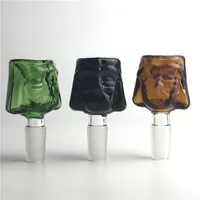 Färgglada 14mm glasskålar med grön svart brun färgad skål för bongs tjocka pyrex glas vattenrör för glas bongs oljeplattor