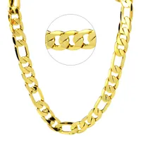 Chaîne à maillons solide 12MM Figaro, collier en or jaune 24K pour femmes, rempli de bijoux pour hommes, 24 "95G
