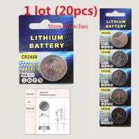 20pcs 1 lote CR2450 3V batería de botón de litio li ion CR 2450 3 voltios li-ion monedas envío gratis