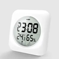 Emate Fashion Waterproof Deck Watch Watch Digital Baño Cocina Reloj de pared Silver Gran temperatura y pantalla de humedad