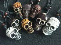 Frete grátis 12 pcs yqtdmy Faux jóias estilo gótico Mixed Skull Head Biker Necklace