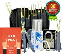 24 peças GOSO Bloqueio da Picking Ferramenta Set Locksmith Praticar Fecham Selecionar ferramenta Conjunto com transparente cadeado de cartão de crédito