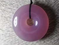 Pink and purple jade medullary handmade vintage ping - ping (four seasons peace) necklace pendant