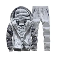 Wholesale-2016 Winter Men&#039;s Casual Hoodie Pants Suit Male Camouflage Printed Hooded Jacket Sport Mens Hoodies and Sweatshirt+Pants 4XL