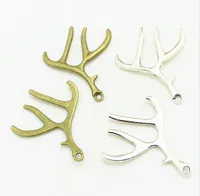 50 teile / los Deer Antlers Charms anhänger Antike silberne bronze Weihnachten charme anhänger für Schmuck Machen DIY 40 * 51mm