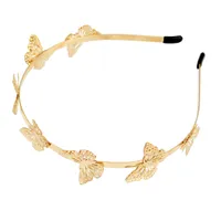 Neue Großhandelspreis Mode Einfachen Gold Überzogener Schmetterling Form Hairband Haarschmuck für Mädchen Haarschmuck