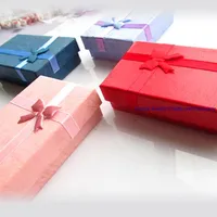 48 Pcs Caixa De Papel Caixa De Presente De Embalagem De Jóias com Esponja Rosa Vermelho Azul Roxo Quadrado Conjunto De Jóias Anel Brincos Do Parafuso Prisioneiro Colar Caixas De Anel Caso