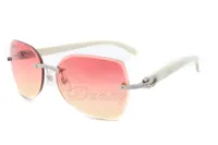 2019 diamante de alta qualidade óculos de sol T8300818 brancos chifre de búfalo natural e micro-corte de lentes óculos de sol, size: 60-18-140 mm