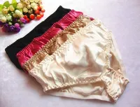 Partihandel-1 Par Kvinnors 100% Silk Panties Briefs Underkläder Bikinis Size M L XL XXL