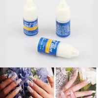Partihandel-UV Gel Nail Art Nail Lim Dekoration Tips 3 x 3g Snabbtorkande akryl lim Falsk fransk manikyr Nail Art Beauty Tools